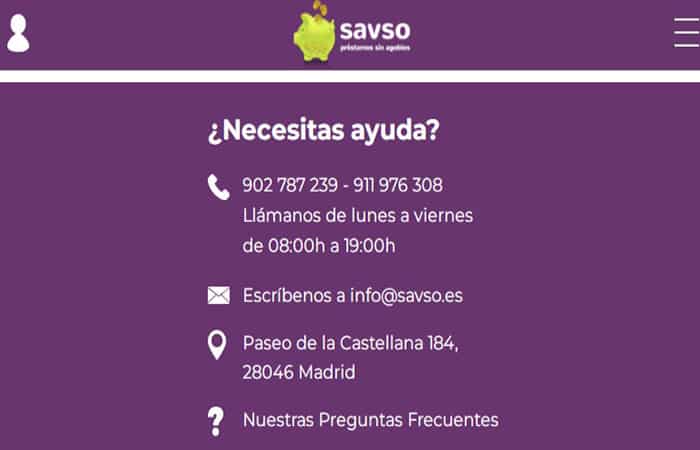 Contacta a Savso