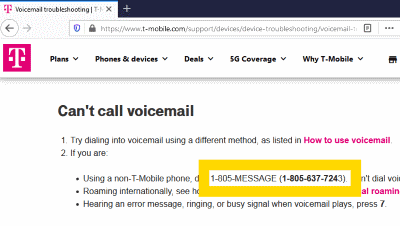 1-805-637-7243 T-Mobile (1-805-MESSAGE)