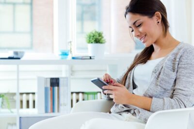 woman on smartphone