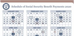 Calendario gratuito de beneficios de seguridad social 2020,