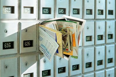 mail stuffed in box