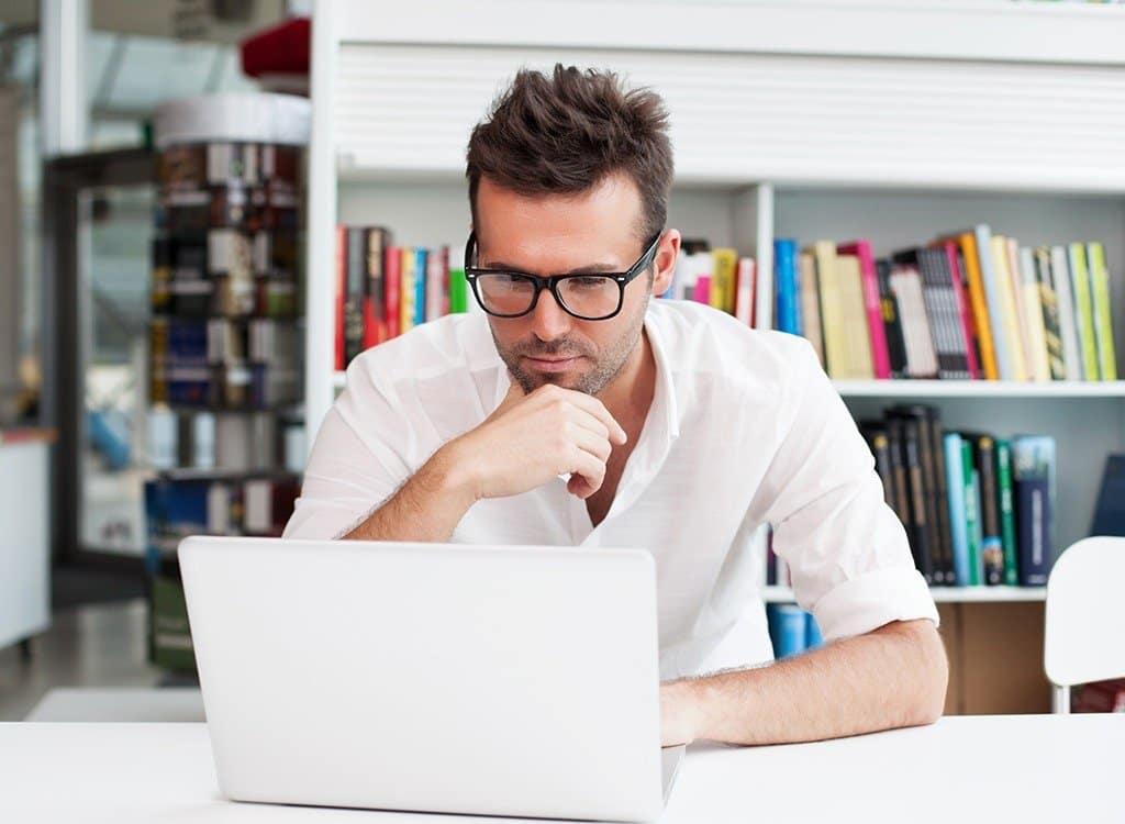 man working on laptop