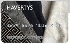 Inicio de sesión con tarjeta de crédito de Havertys, pago, servicio al cliente