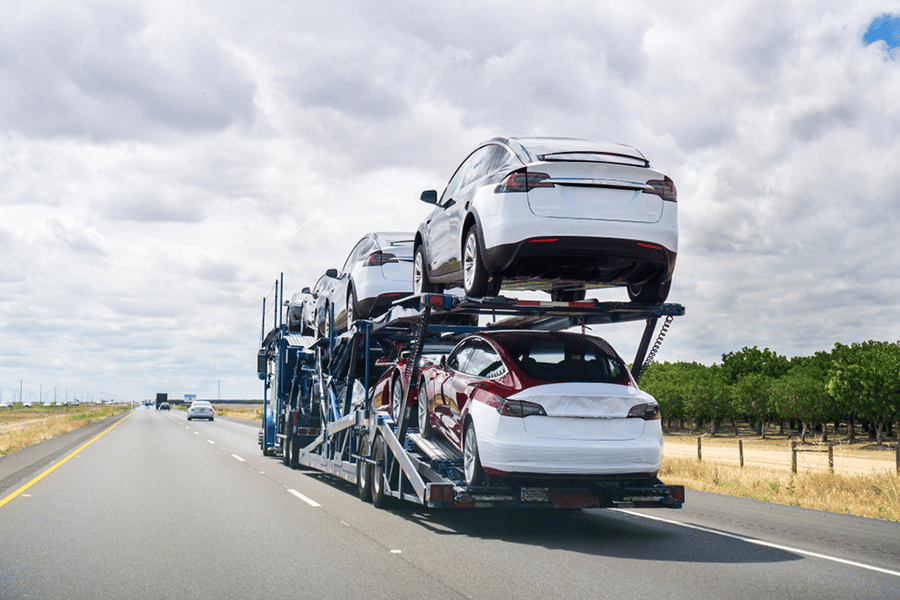 semi truck shipping cars