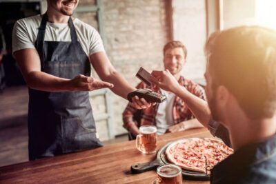paying for pizza