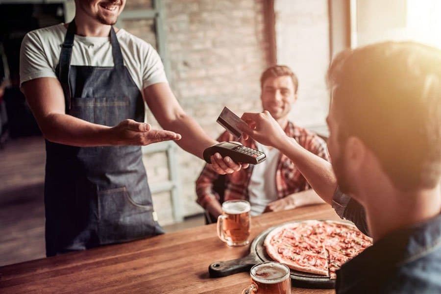 paying for pizza