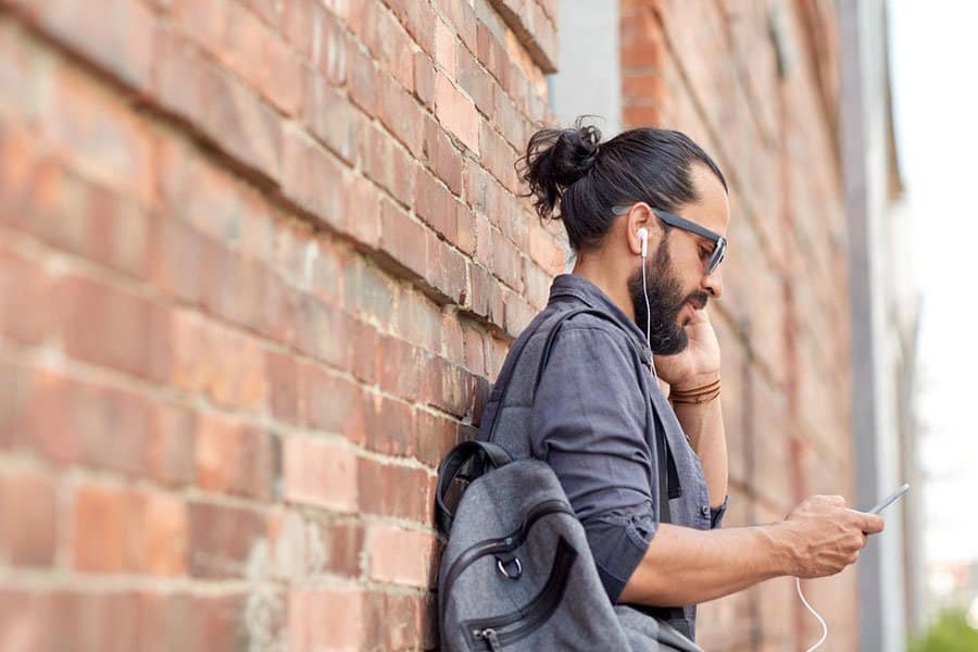 man wearing headphones