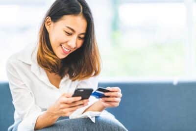 woman on mobile