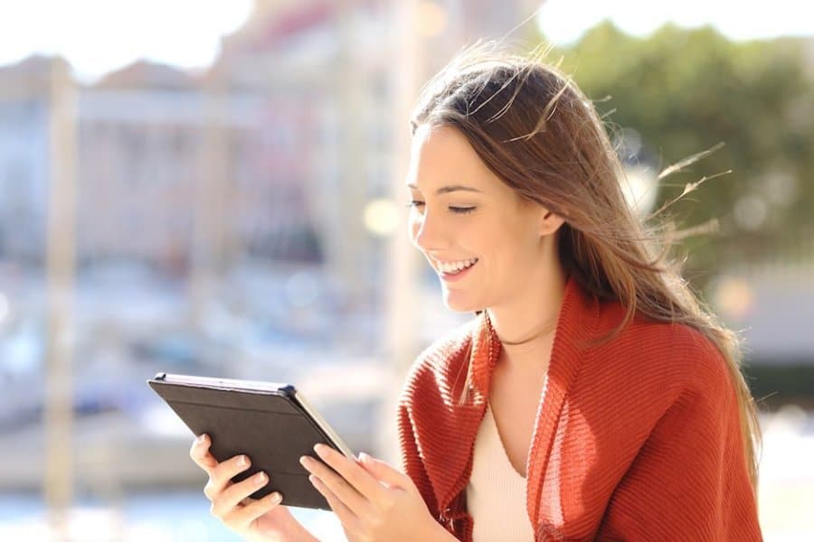 lady on tablet